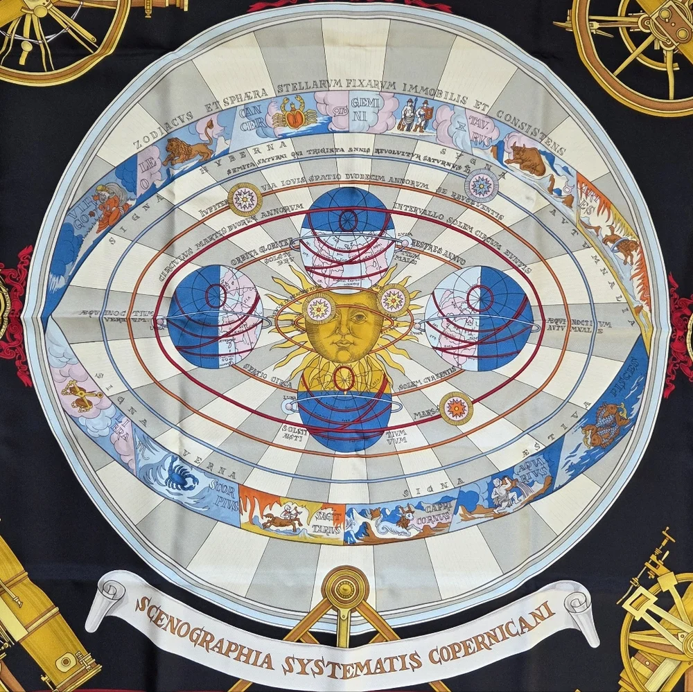 Gucci Vintage Zodiac Silk Scarf Carré 34" Astrology Made in Italy - Picture 10 of 16